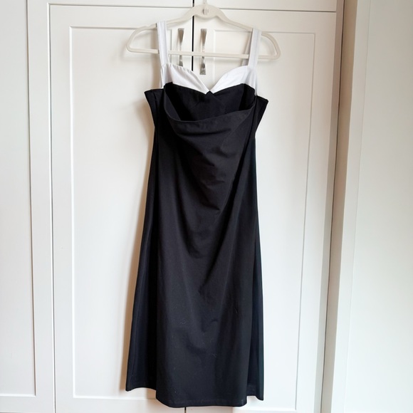 Reformation Nelle Knit Midi Dress - Black/White Contrast - XL - Picture 5 of 7